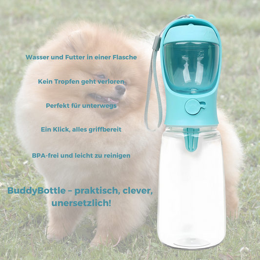 BuddyBottle - Haustierwasser- und Futternapf Flasche